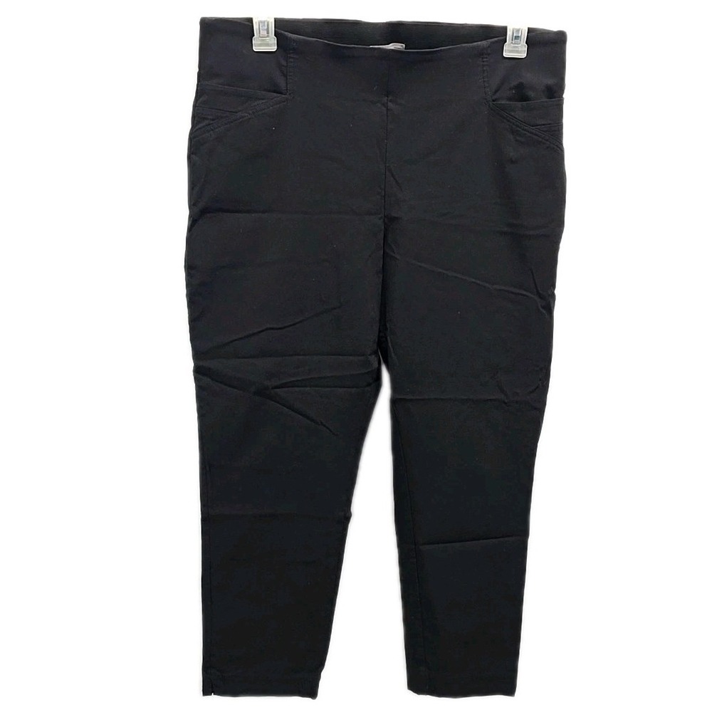Maurices Pants Women 16W Black Pull On Stretch Cropped Career Casual